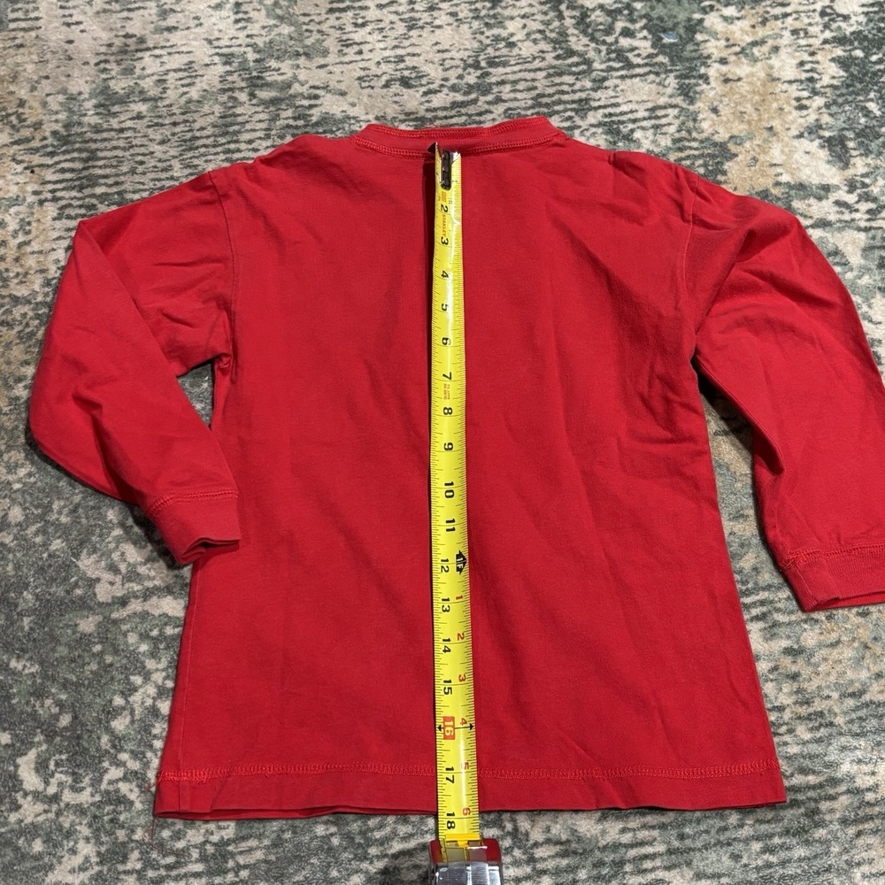 vintage 1990s Disney Store embroidered Henley long-sleeve shirt Small Red - Picture 7 of 8
